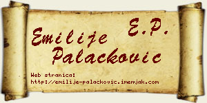 Emilije Palačković vizit kartica